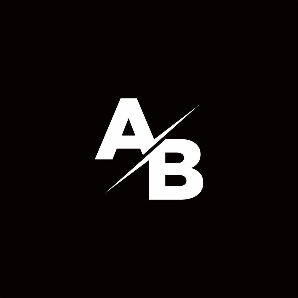 AB logo letter monogram slash con plantilla de diseños de logotipos modernos vector