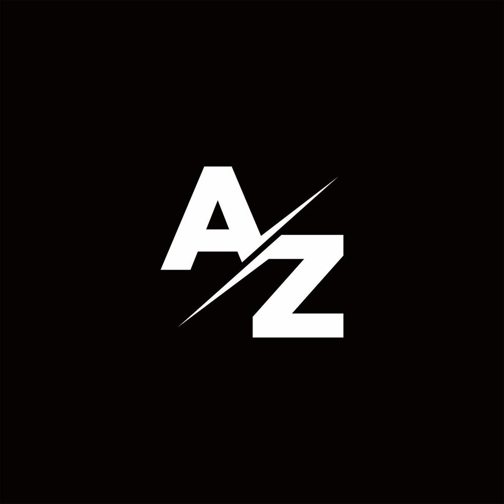 az logo letter monogram slash con plantilla de diseños de logotipos modernos vector