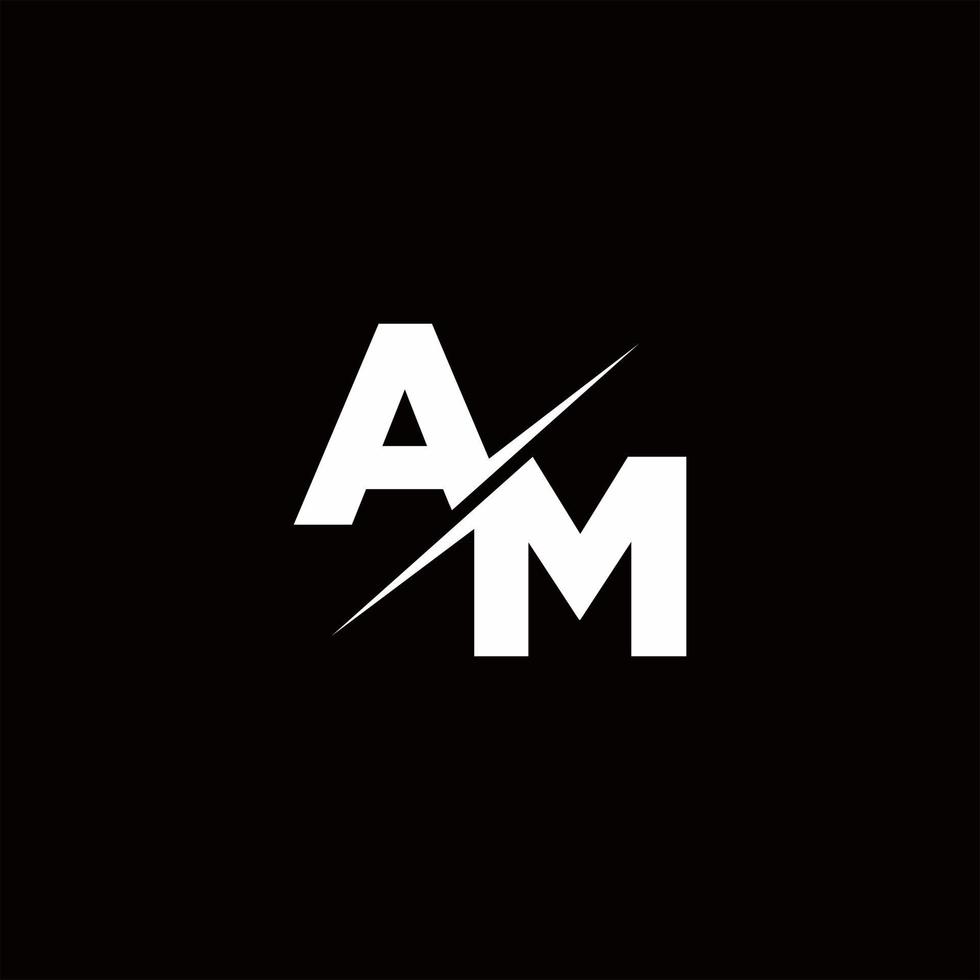 am logo letter monogram slash con plantilla de diseños de logotipos modernos vector