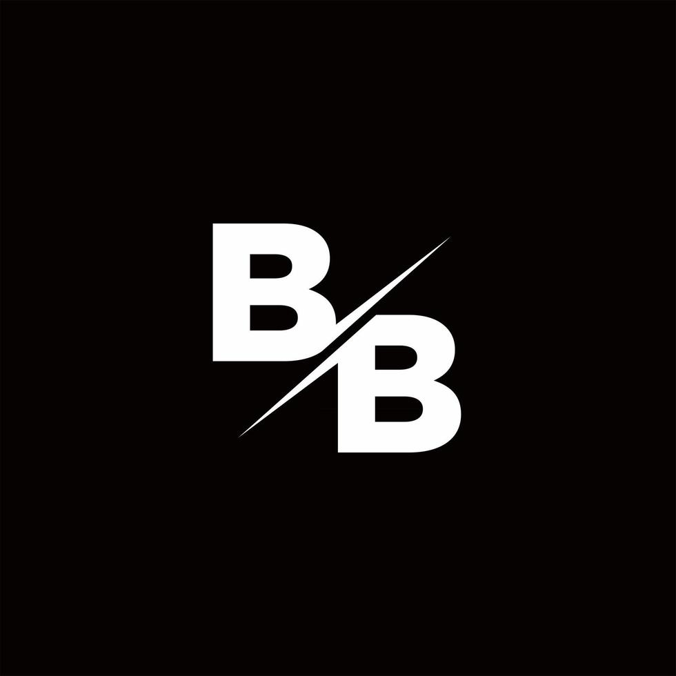 BB logo letra monograma slash con plantilla de diseños de logotipos modernos vector