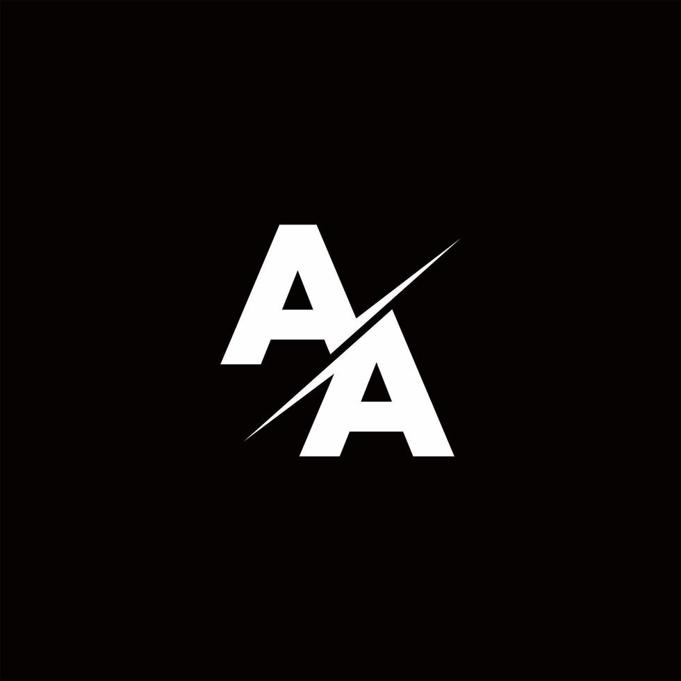 aa logo letra monograma slash con plantilla de diseños de logotipos modernos vector