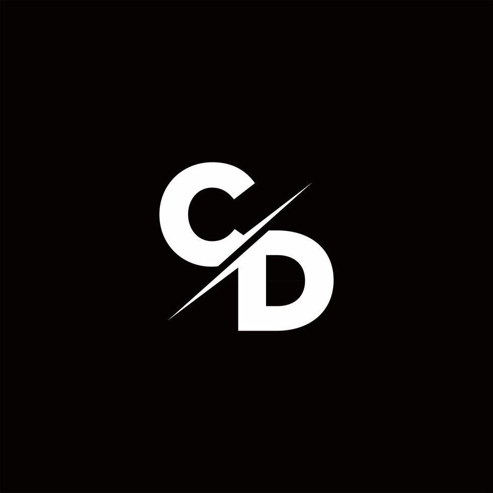 CD Logo Letter Monogram Slash with Modern logo designs template vector