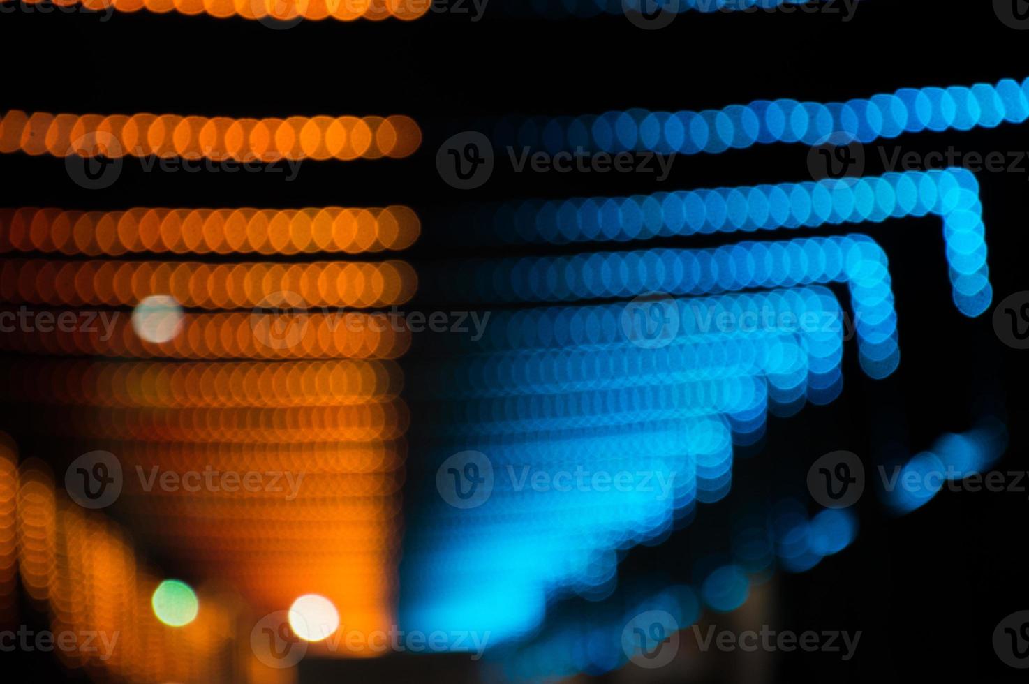 Abstract lights orange and blue photo