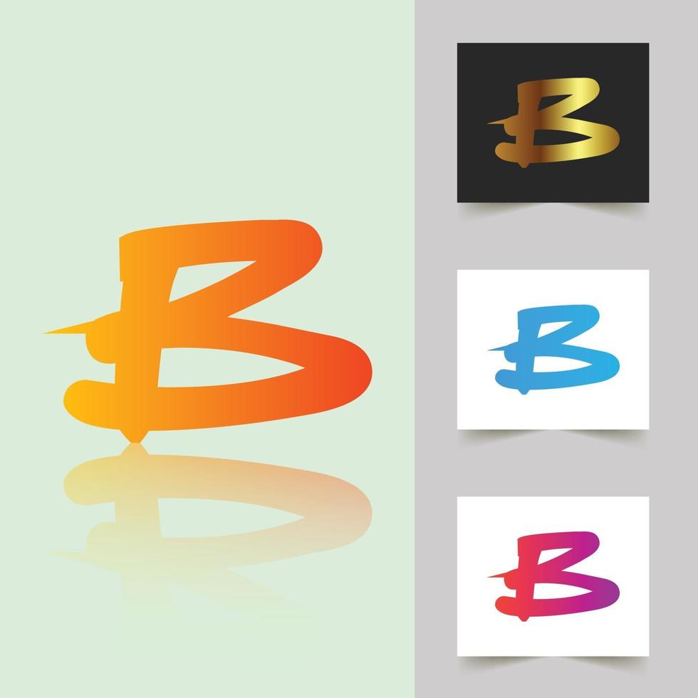 B letter logo professional abstract design vector