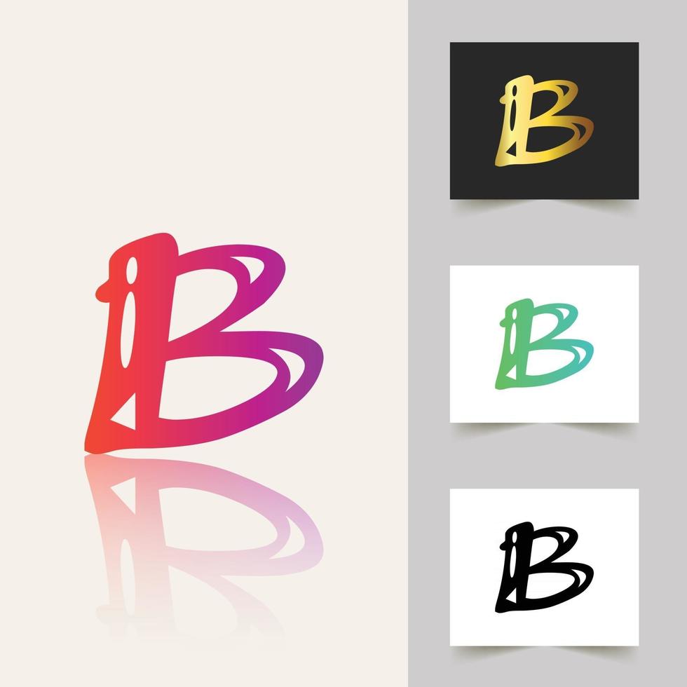 B letter logo professional abstract design vector