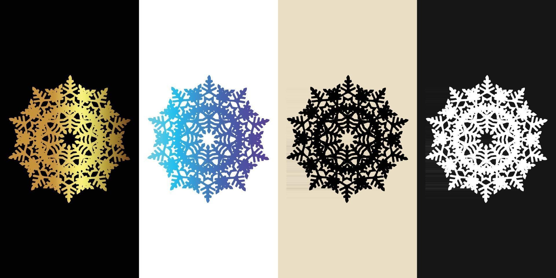 Mandala Decorative And Ornamental Black in white  and Golden Abstract Colorful design Collection vector