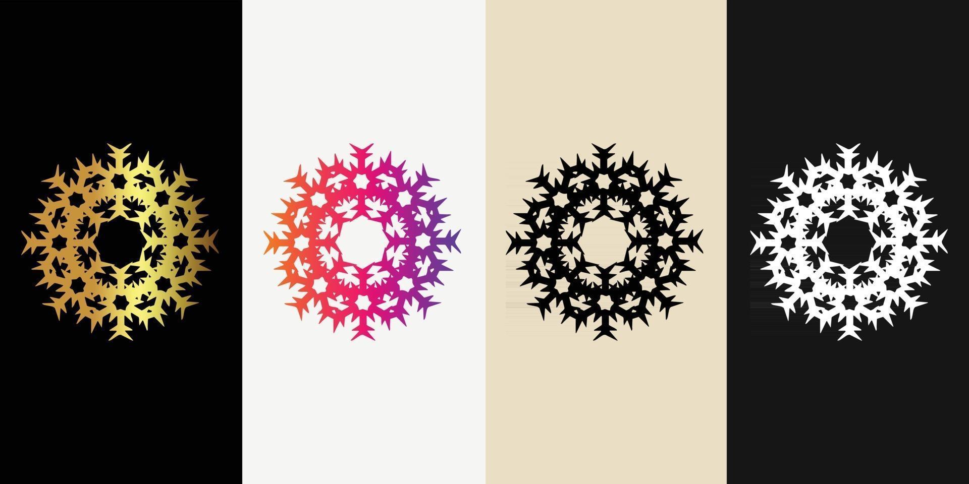 Mandala Decorative And Ornamental Black in white  and Golden Abstract Colorful design Collection vector