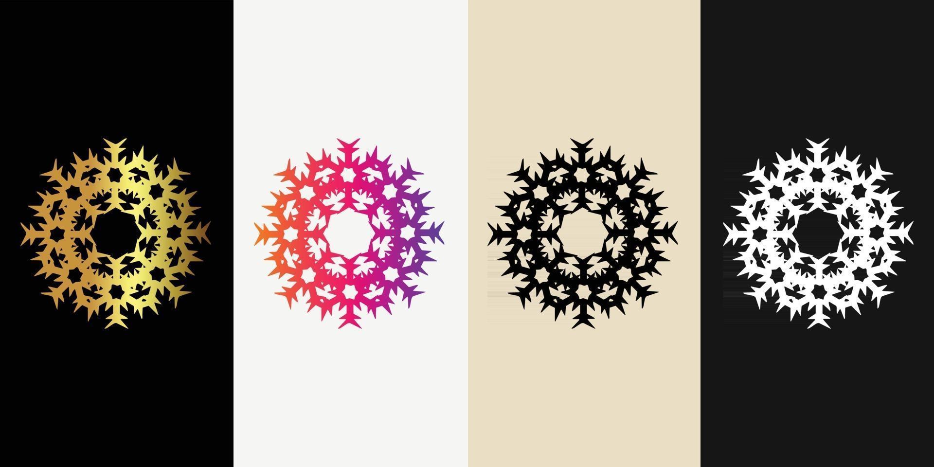 Mandala Decorative And Ornamental Black in white  and Golden Abstract Colorful design Collection vector