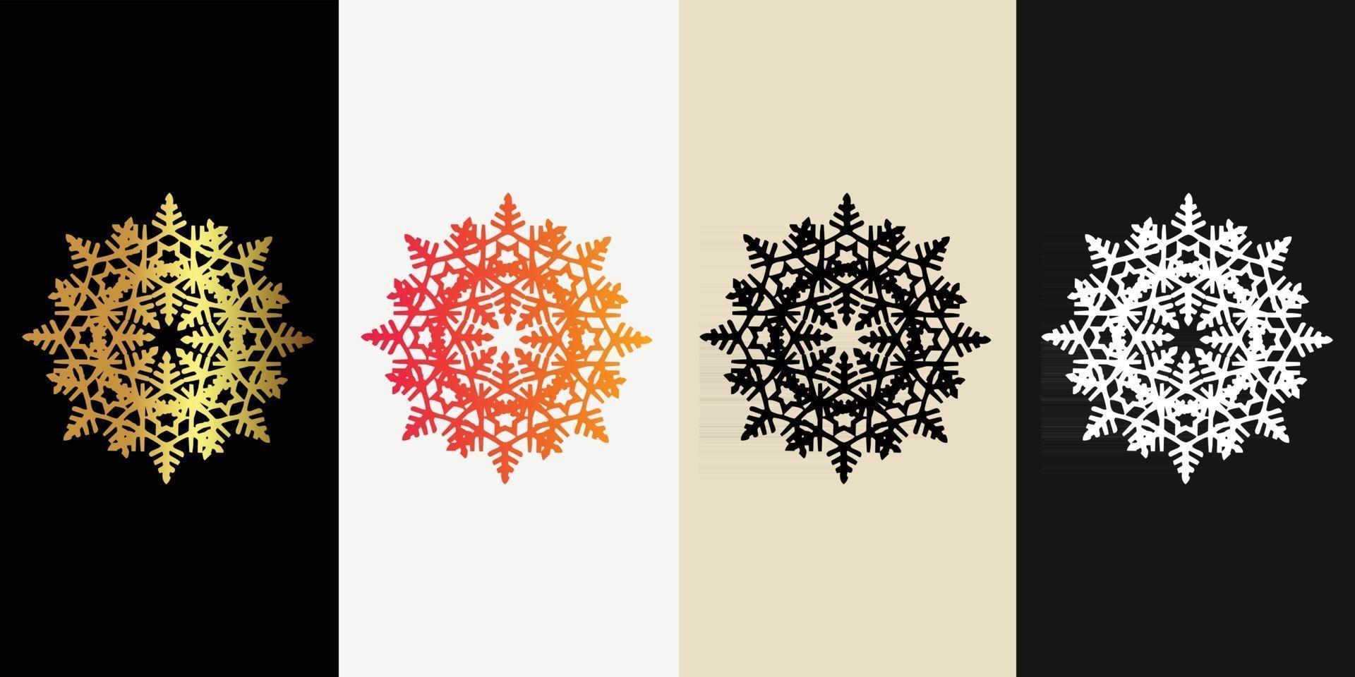 mandala decorativo y ornamental negro en blanco y dorado colección de diseño colorido abstracto vector