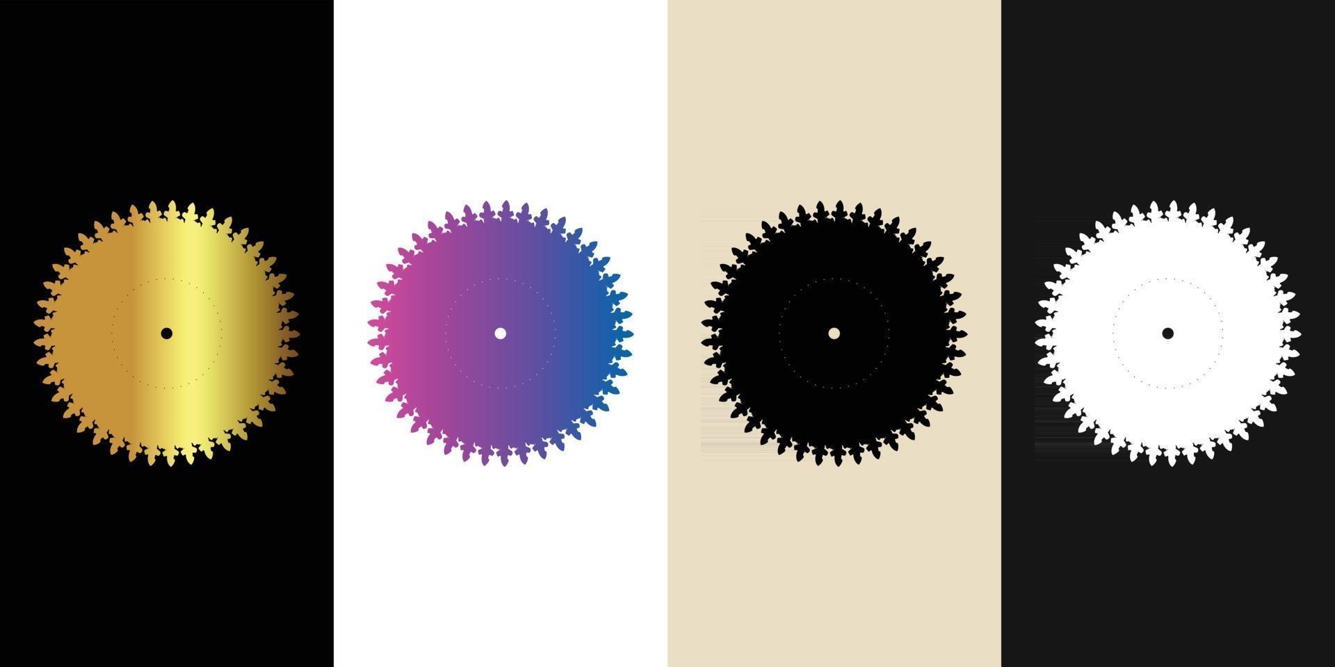 Mandala Decorative And Ornamental Black in white  and Golden Abstract Colorful design Collection vector