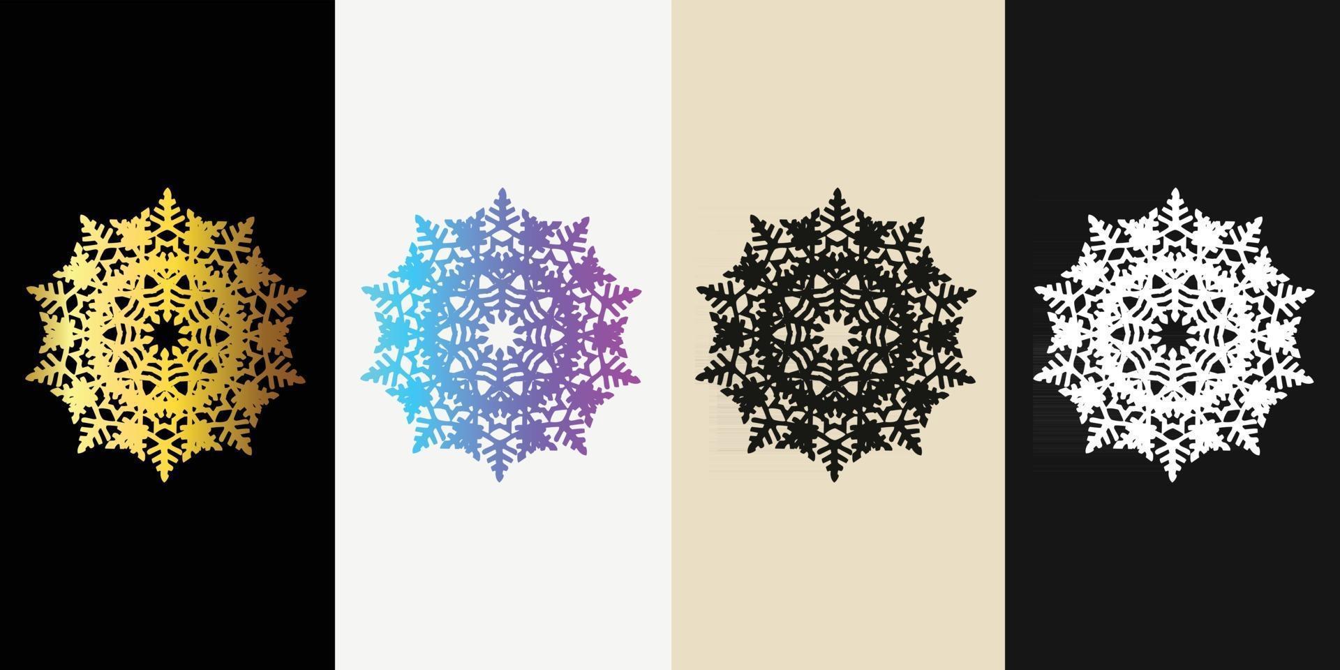 Mandala Decorative And Ornamental Black in white  and Golden Abstract Colorful design Collection vector