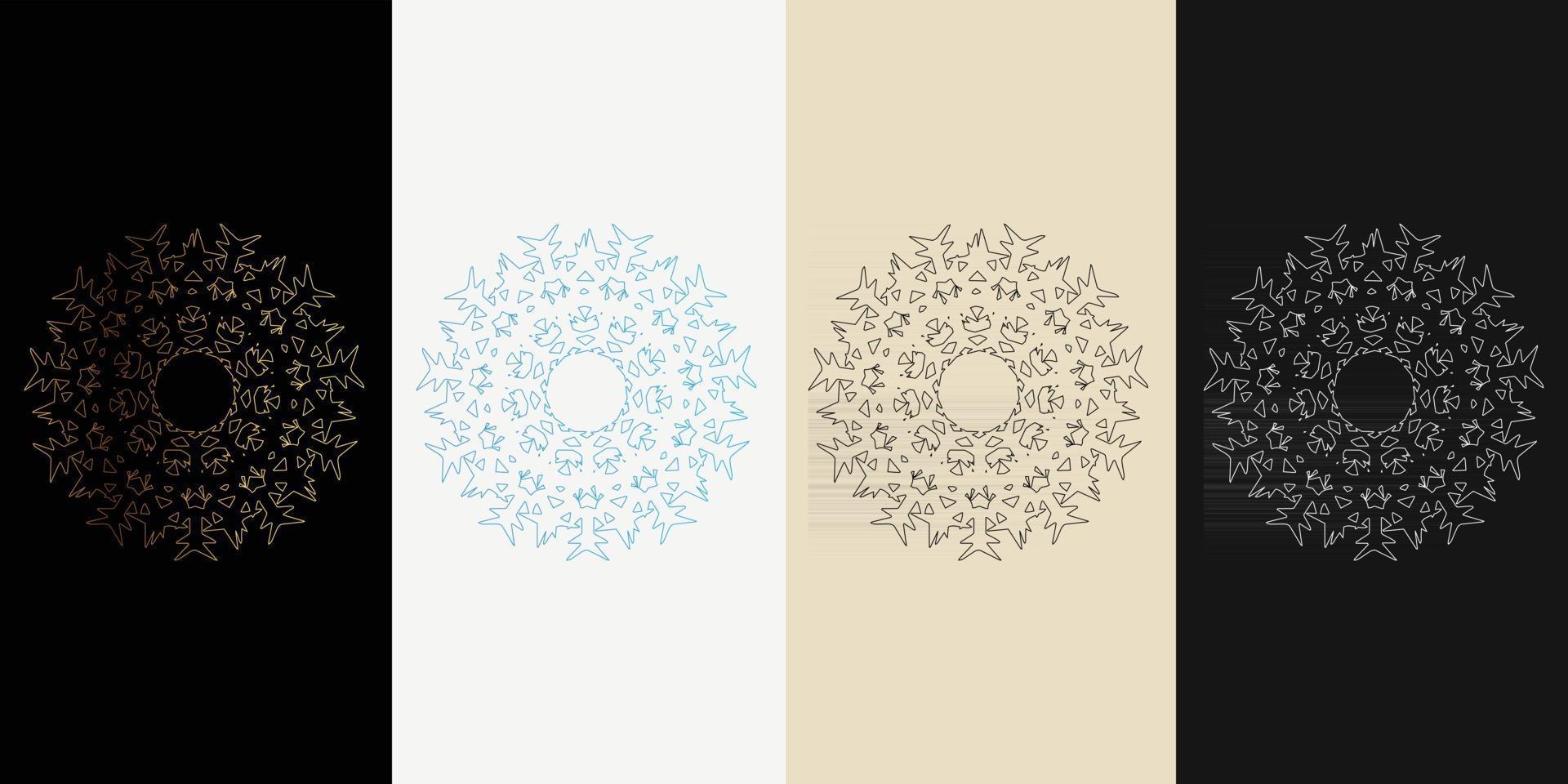 Mandala Decorative And Ornamental Black in white  and Golden Abstract Colorful design Collection vector