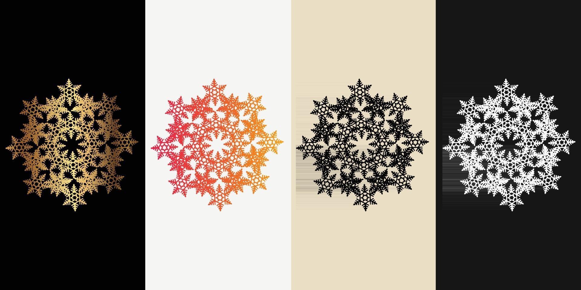 Mandala Decorative And Ornamental Black in white  and Golden Abstract Colorful design Collection vector