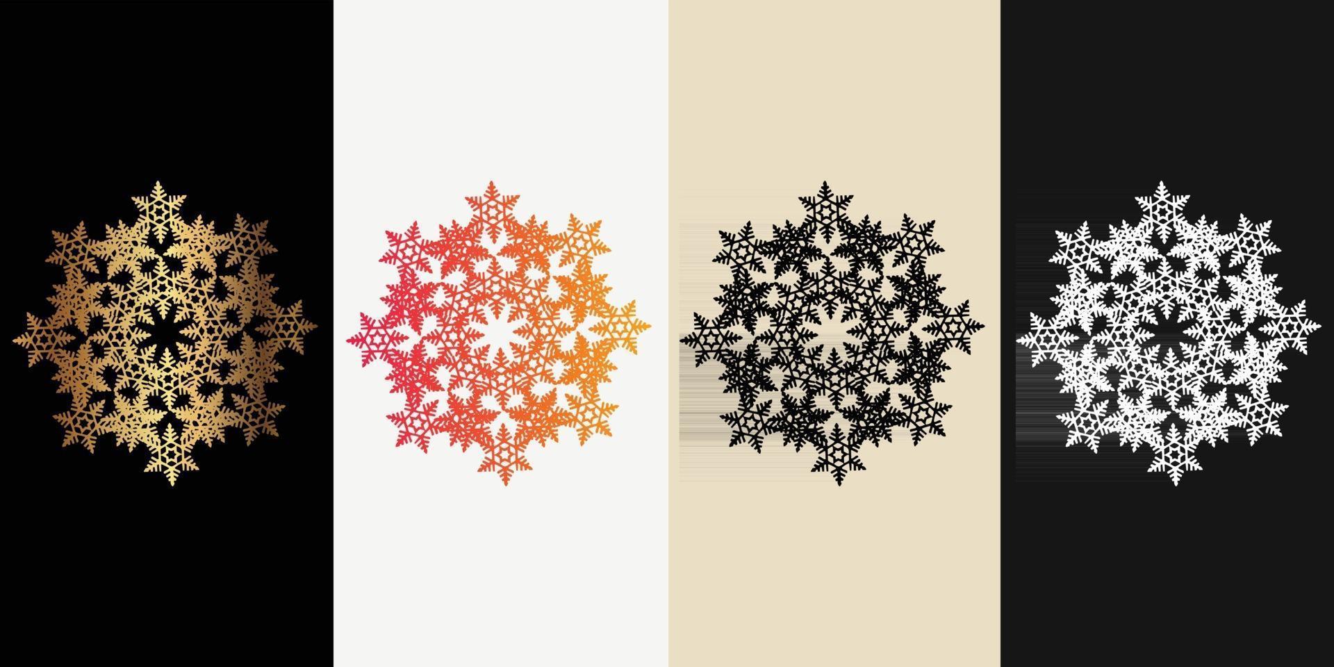 mandala decorativo y ornamental negro en blanco y dorado colección de diseño colorido abstracto vector