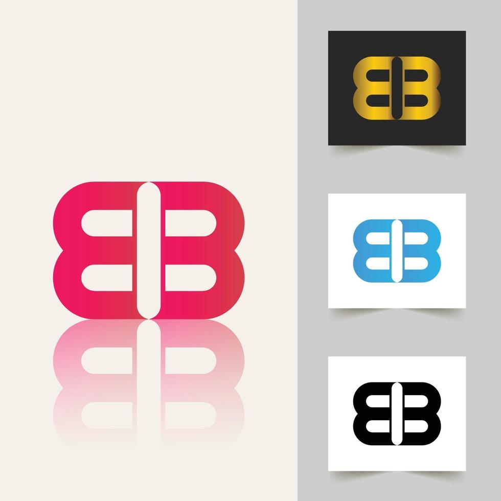 B letter logo professional abstract design vector
