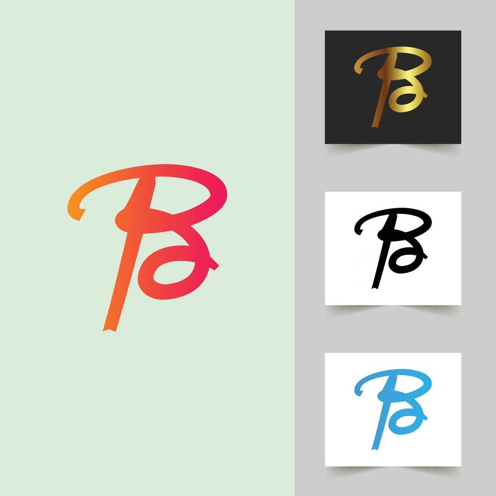 B letter logo professional abstract design vector