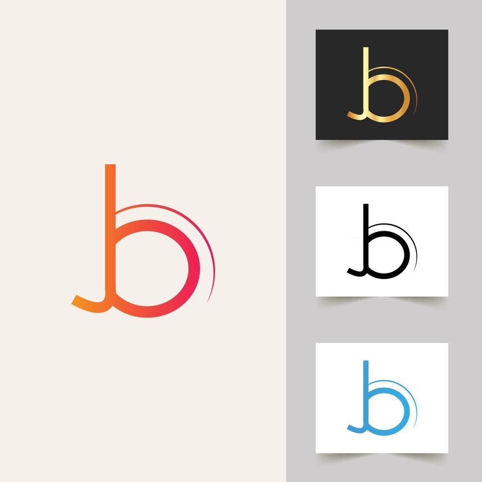 B letter logo professional abstract design vector