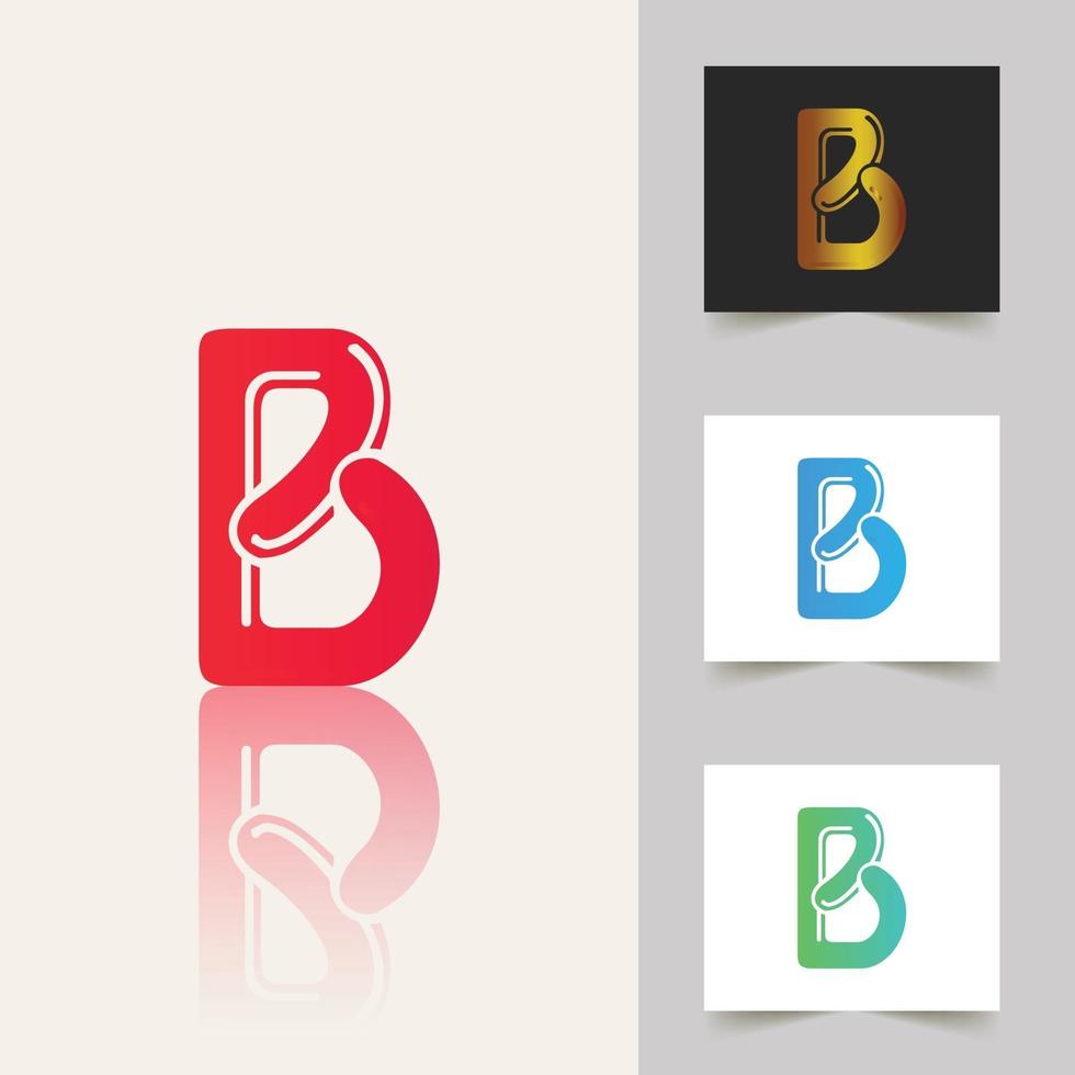 B letter logo professional abstract design vector