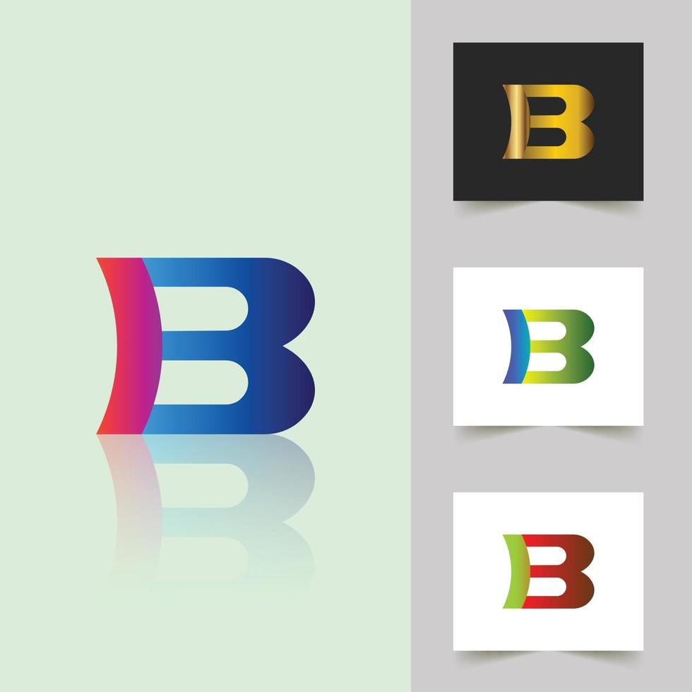 B letter logo professional abstract design vector