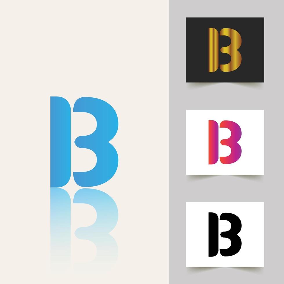 B letter logo professional abstract design vector
