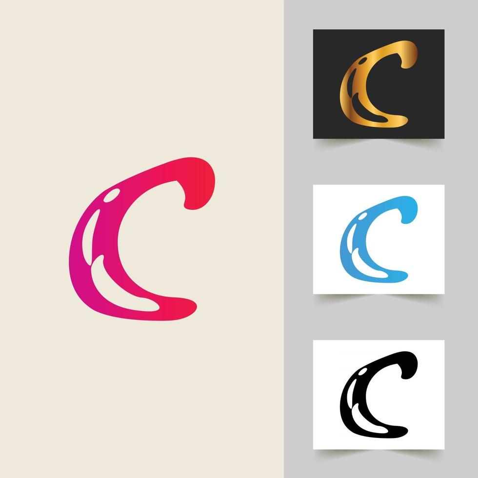 diseño abstracto profesional del logotipo de la letra c vector