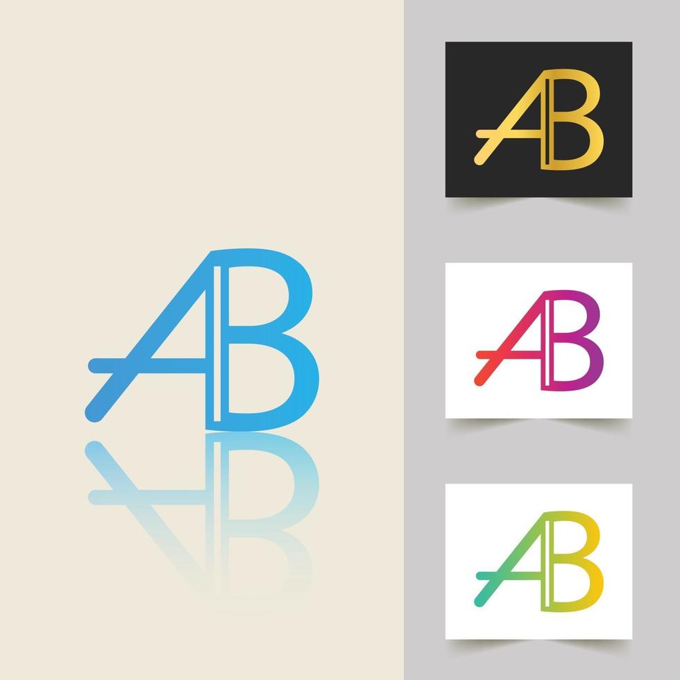 ab carta logo diseño abstracto profesional vector