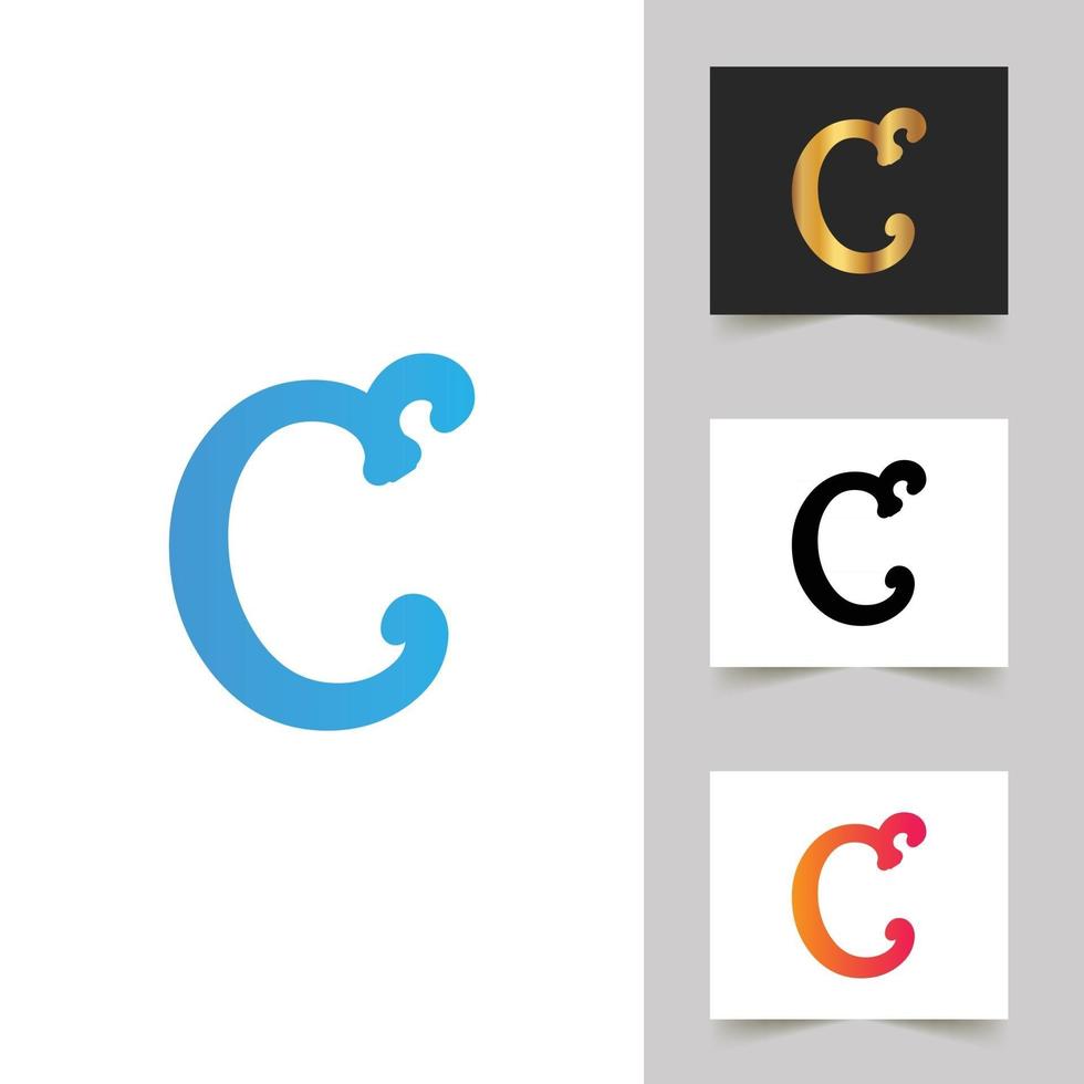 C letter logo professional abstract design vector