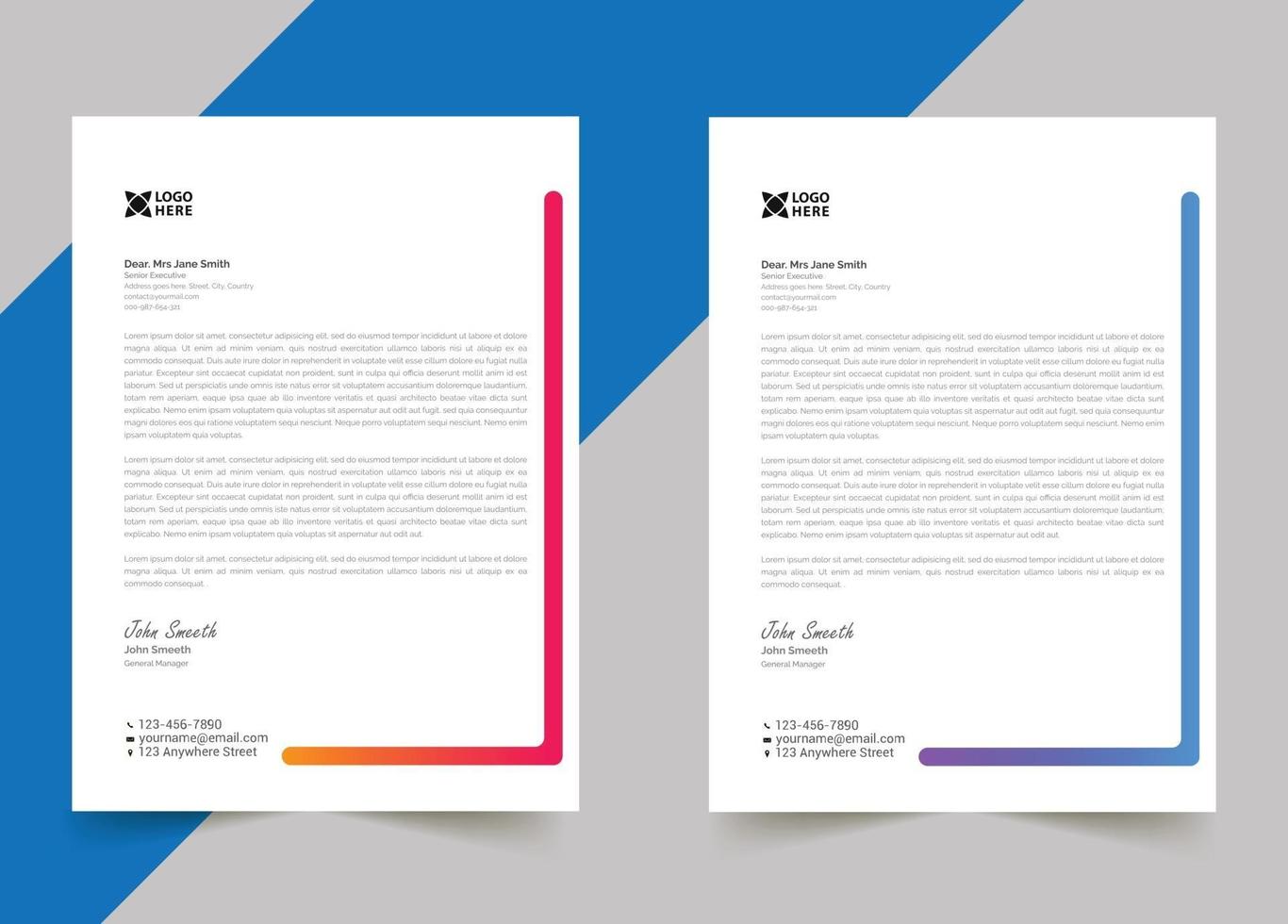 Modern letterhead template design for your business vector