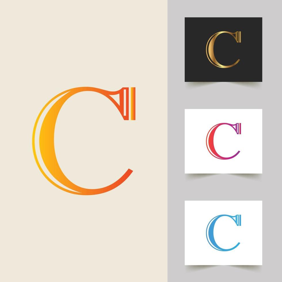C letter logo professional abstract design vector