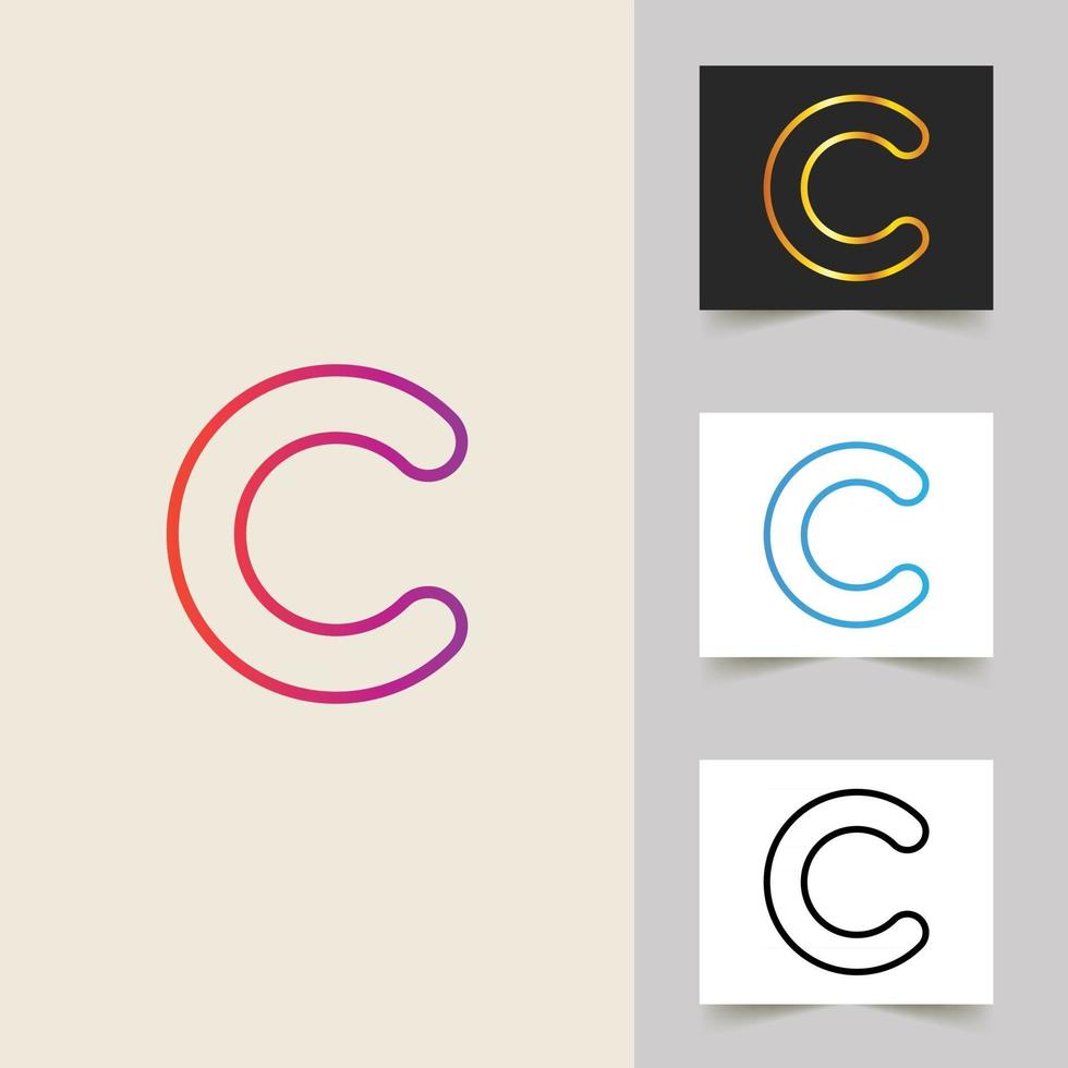 C letter logo professional abstract design vector