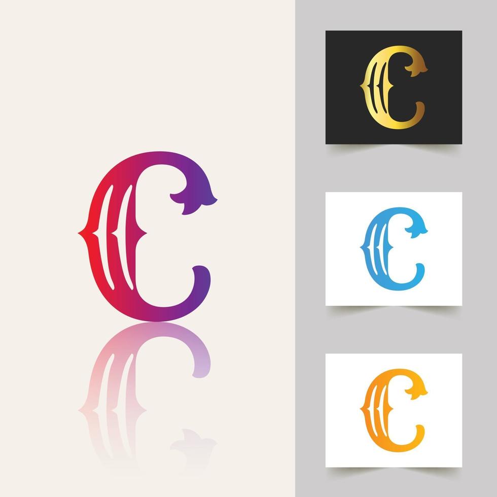 diseño abstracto profesional del logotipo de la letra c vector