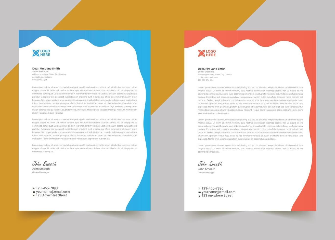 Modern letterhead template design for your business vector