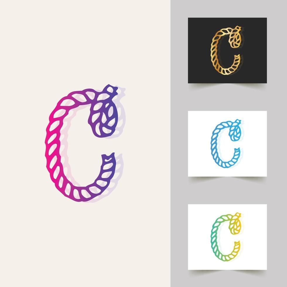C letter logo professional abstract design vector