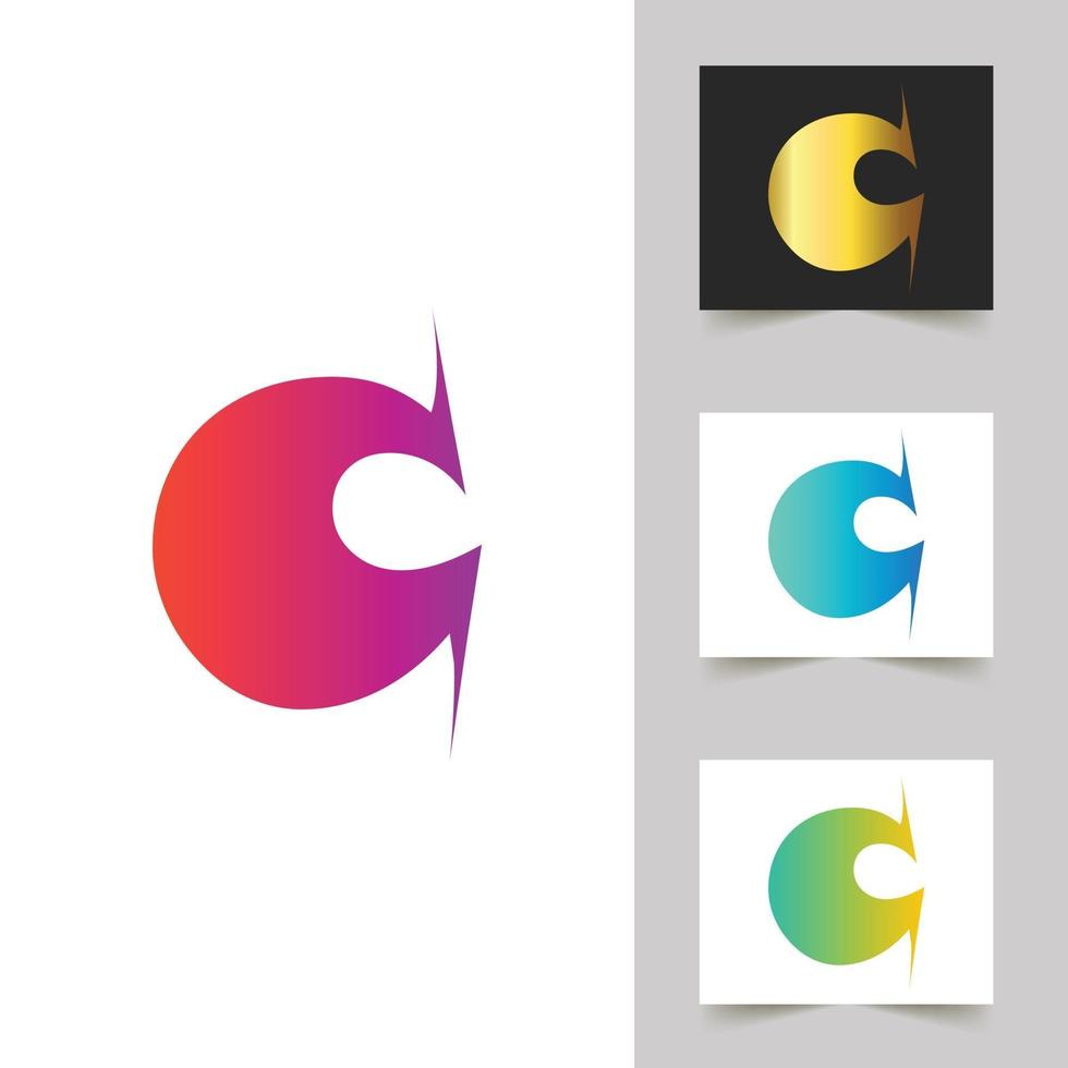 C letter logo professional abstract design vector