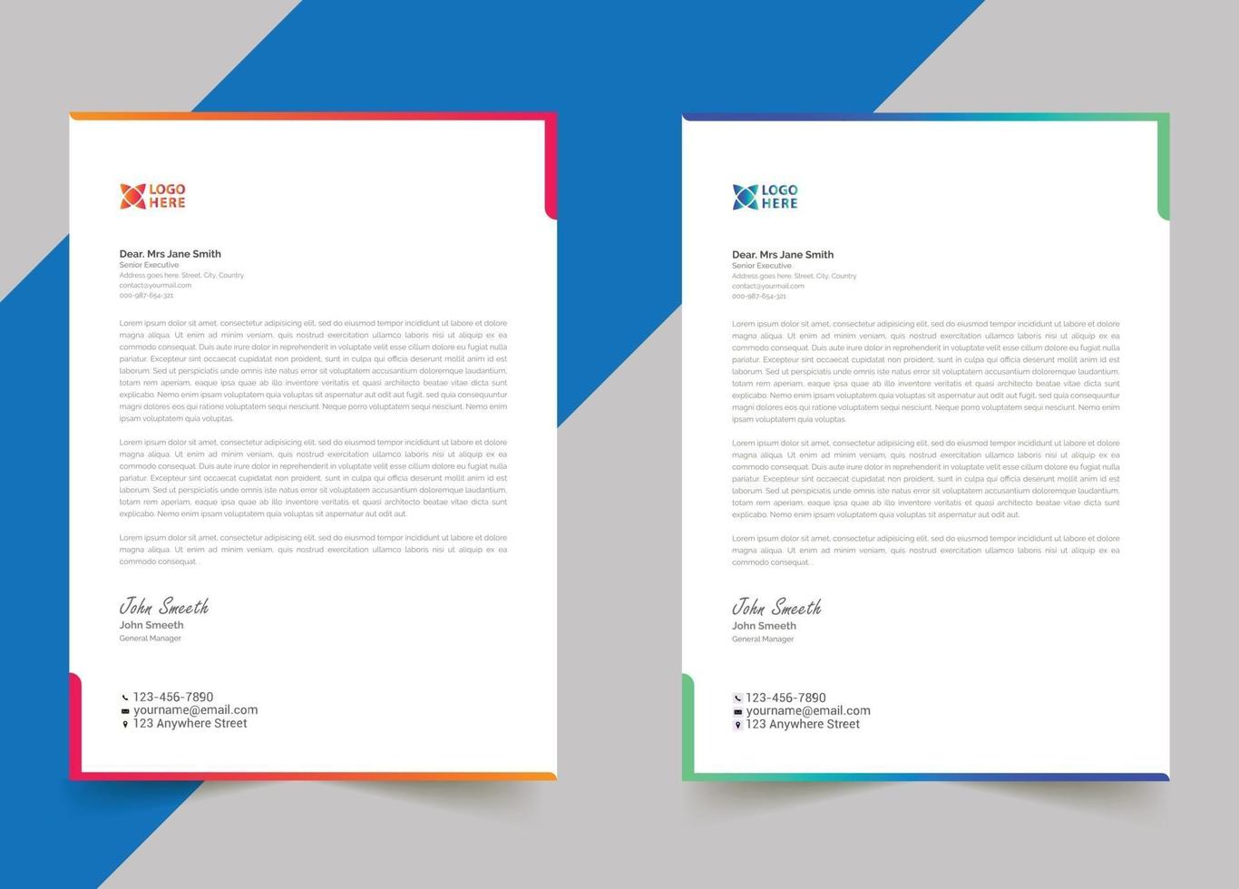 Modern letterhead template design for your business vector