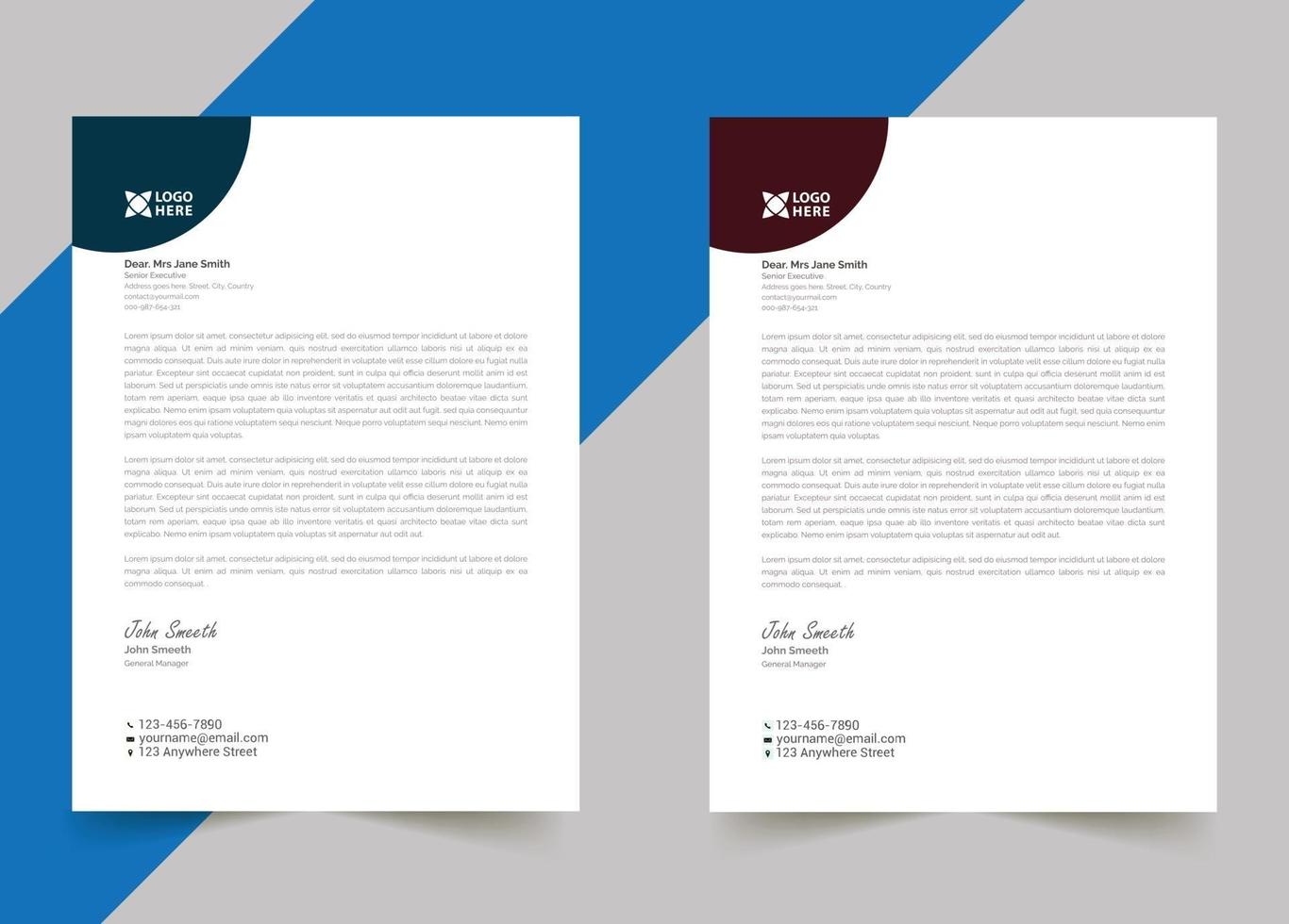 Modern letterhead template design for your business vector