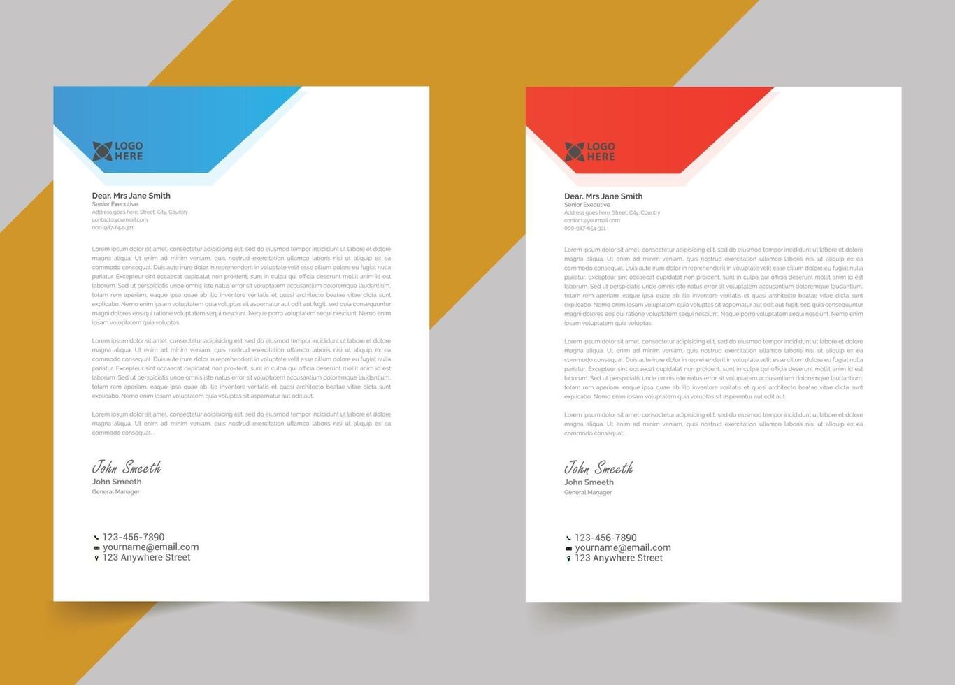Modern letterhead template design for your business vector