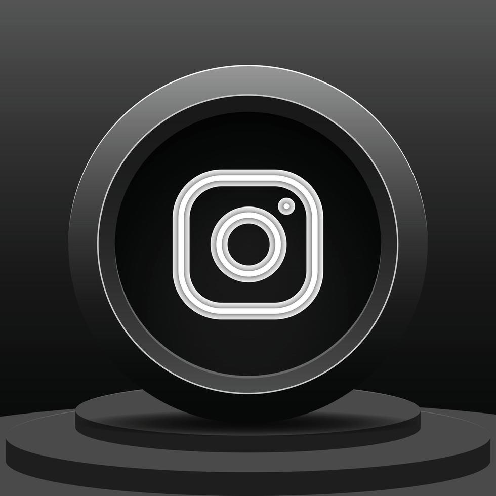 social media 3d instagram icon vector