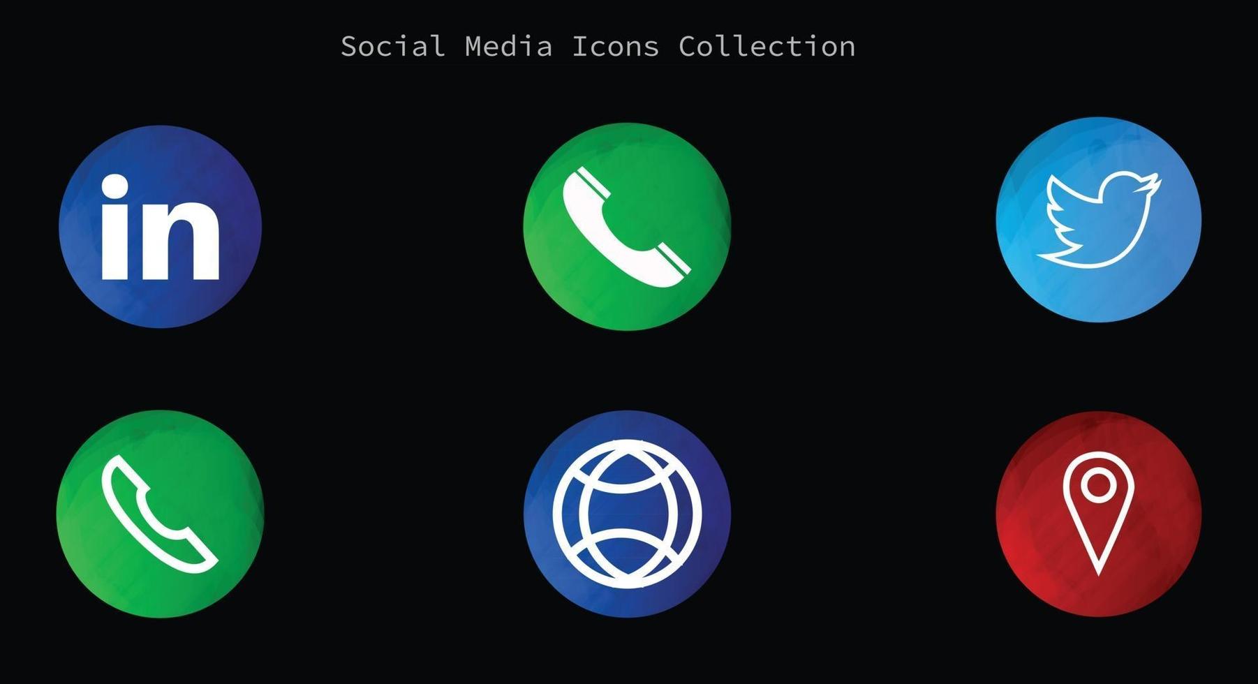 social media map twitter web call icon vector