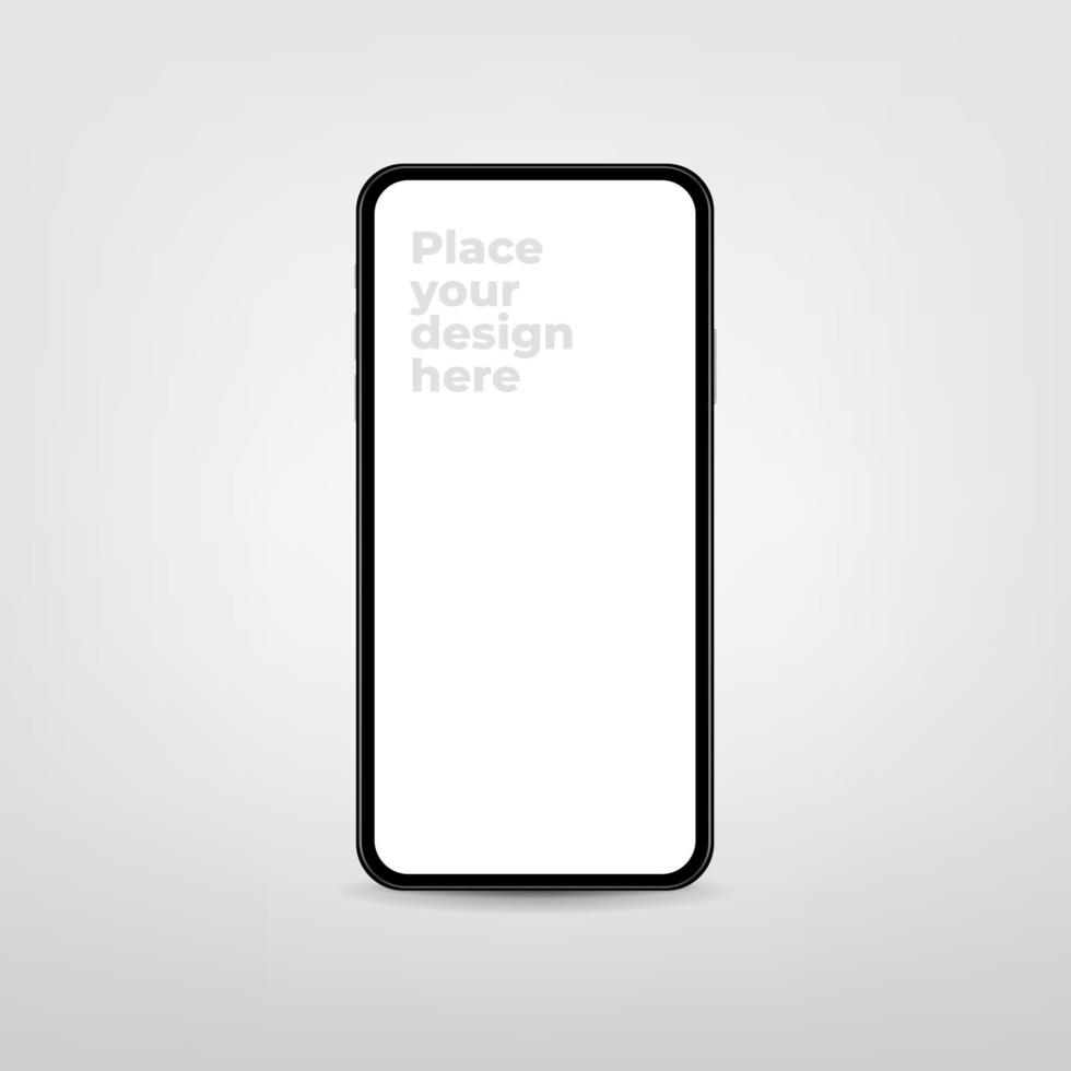 nueva versión del teléfono inteligente moderno con pantalla en blanco en blanco. maqueta de teléfonos inteligentes realistas. vector