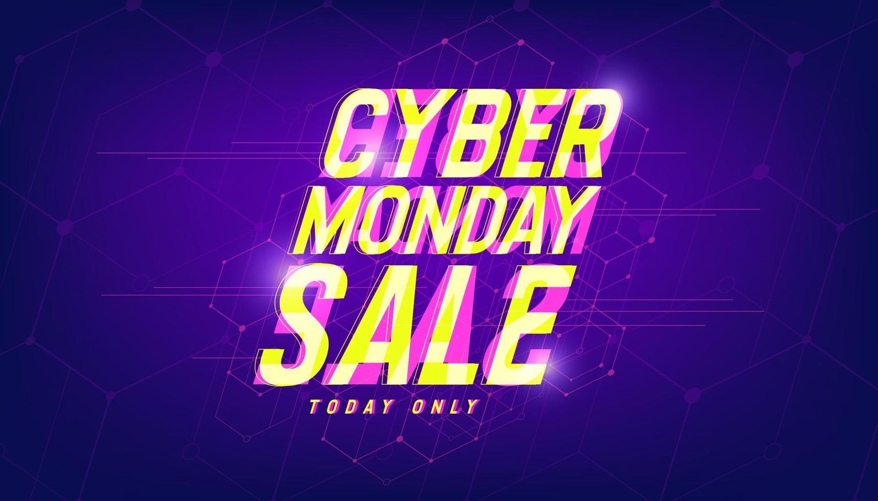 Diseño de carteles de venta de Cyber Monday. concepto de venta de descuento cyber monday. vector