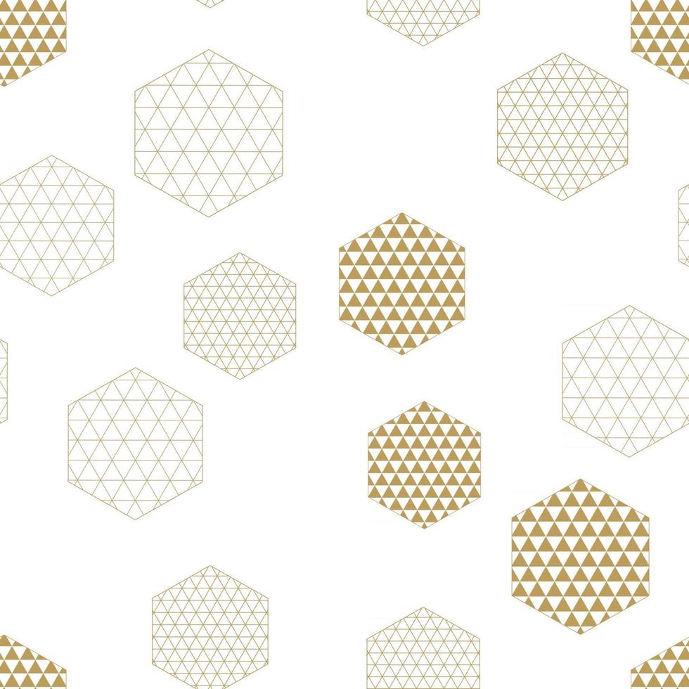 Abstract geometric composition with decorative hexagons seamless pattern. vector