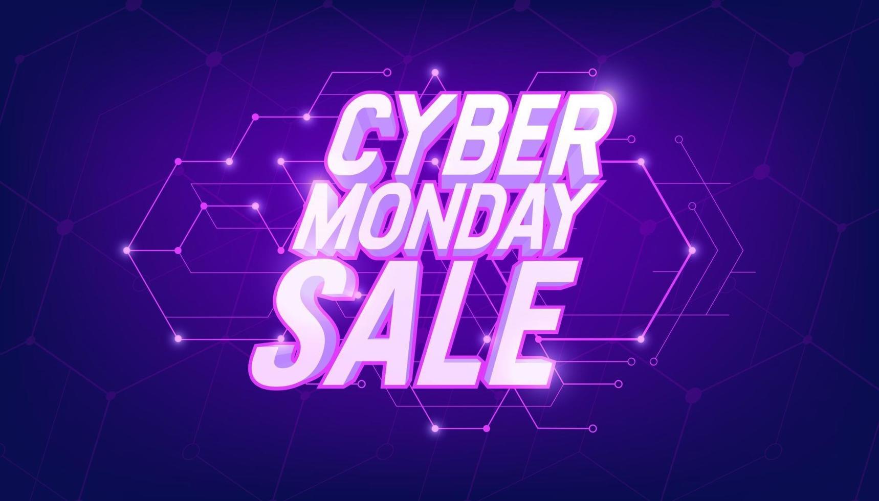 Diseño de carteles de venta de Cyber Monday. concepto de venta de descuento cyber monday. vector