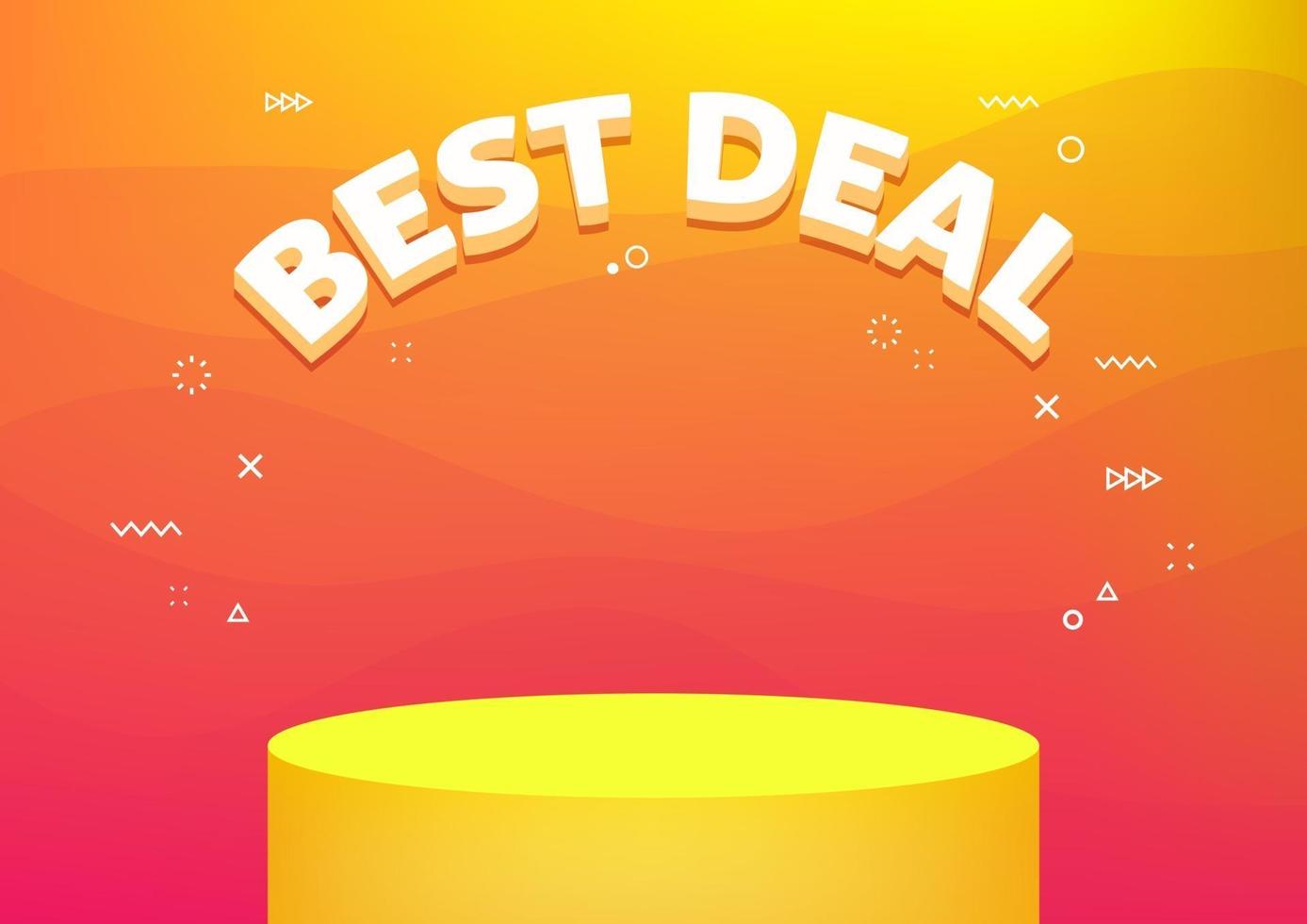 Best deal banner template. Cheap shopping, low price store promo illustration. 3D text on futuristic abstract background. vector