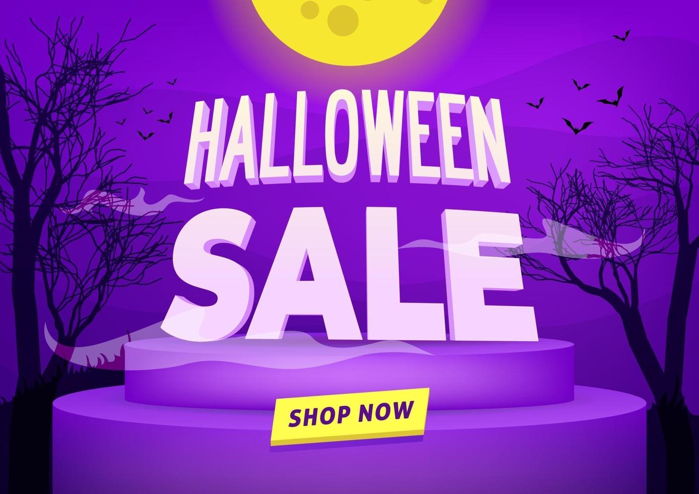 cartel de venta de halloween o diseño de banner. vector