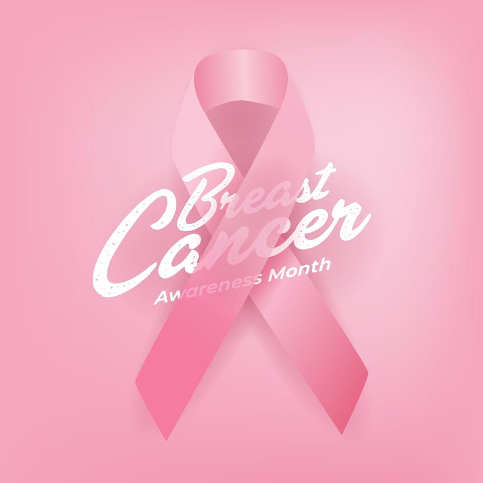 diseño de carteles de caligrafía de conciencia de cáncer de mama. Banner del mes mundial de concientización sobre el cáncer de mama de octubre vector