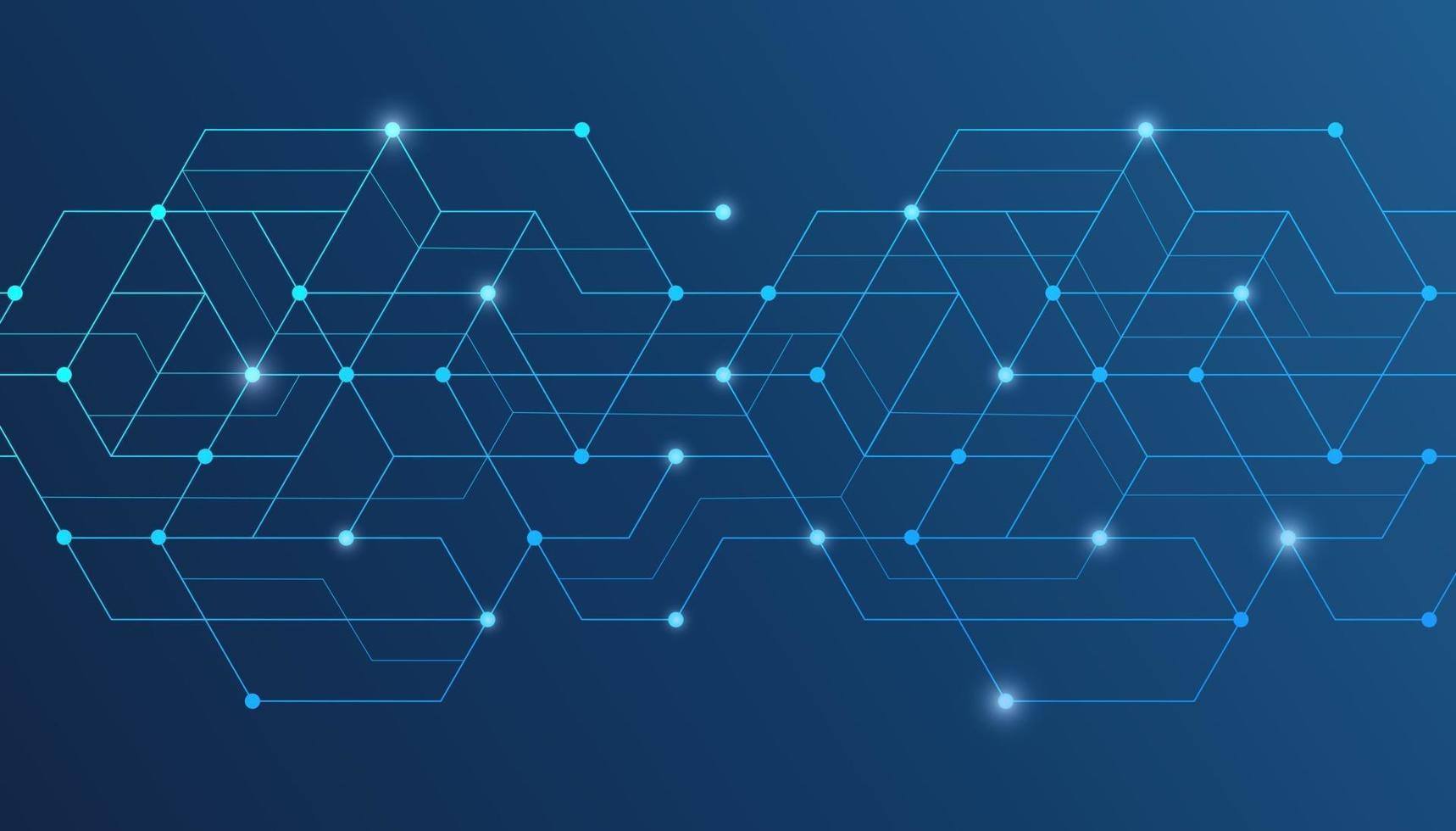 Abstract lines and dots connect background. Technology connection digital data and big data concept. vector