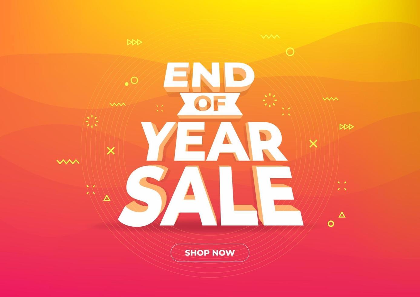 End of year sale banner. Sale banner template design. vector