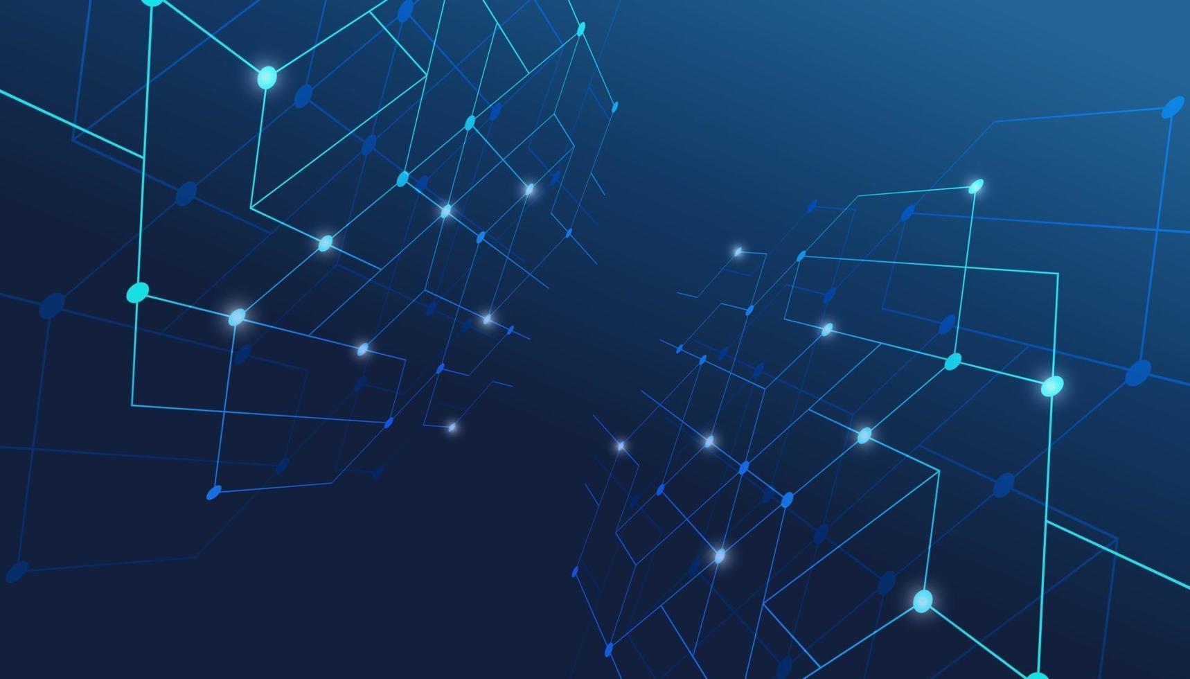 Abstract lines and dots connect background. Technology connection digital data and big data concept. vector