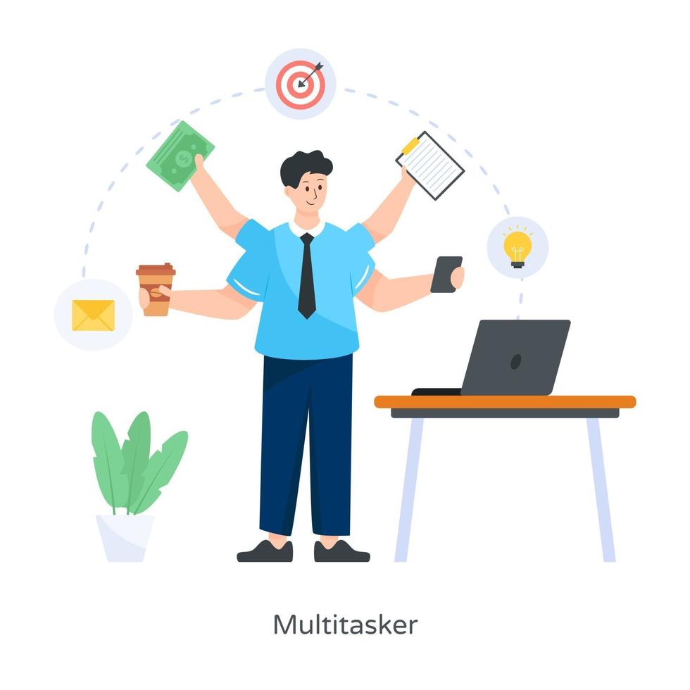 Multi Tasker Employee vector